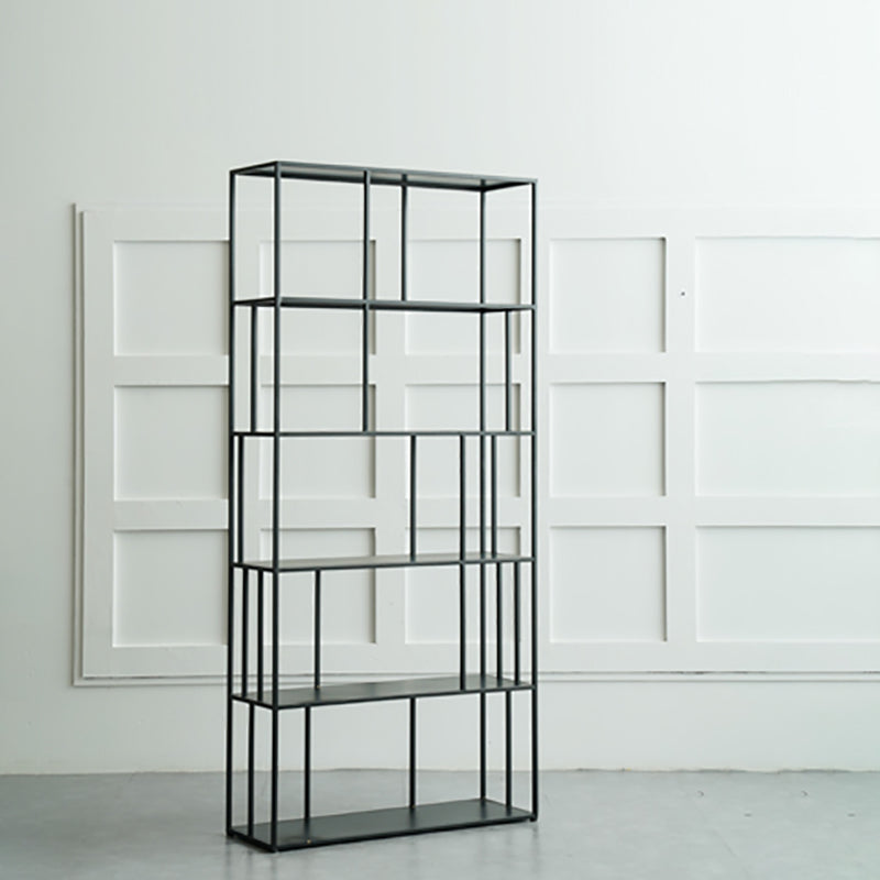 Modern Style Open Back Bookshelf Standard Metal Bookcase with Shelves
