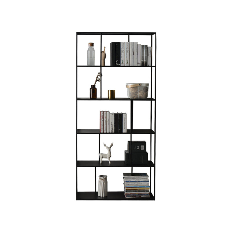 Modern Style Open Back Bookshelf Standard Metal Bookcase with Shelves