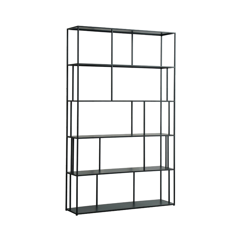 Modern Style Open Back Bookshelf Standard Metal Bookcase with Shelves