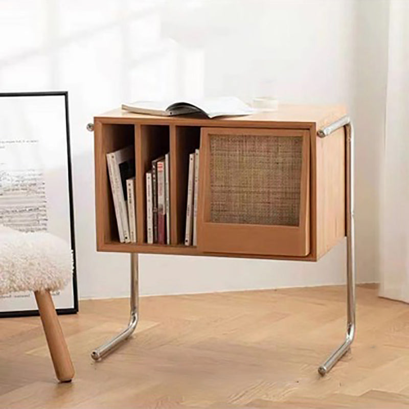 Modern Style Solid Wood Bookshelf Closed Back Bookcase with Doors