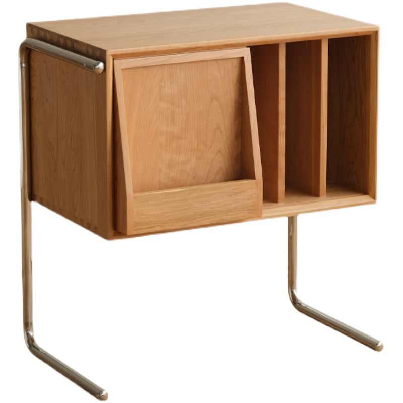 Modern Style Solid Wood Bookshelf Closed Back Bookcase with Doors