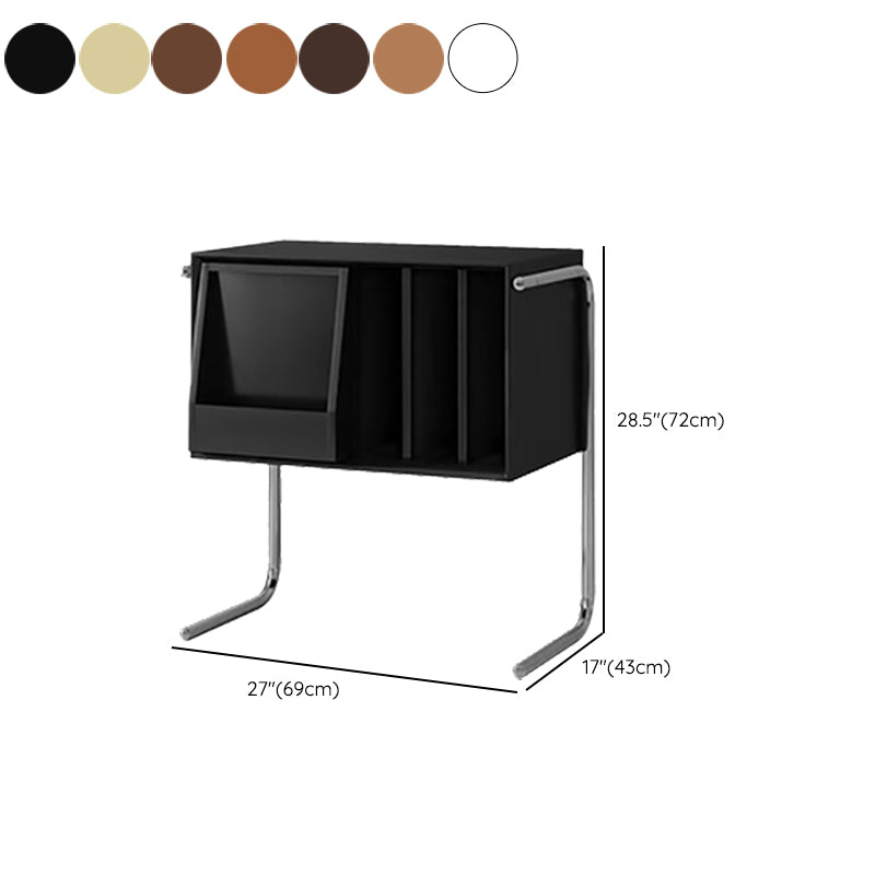 Modern Style Solid Wood Bookshelf Closed Back Bookcase with Doors