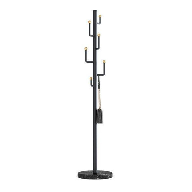 Marble Base Hall Tree Light Luxury Hanger Coat Metal Coat Rack with 6 Hooks