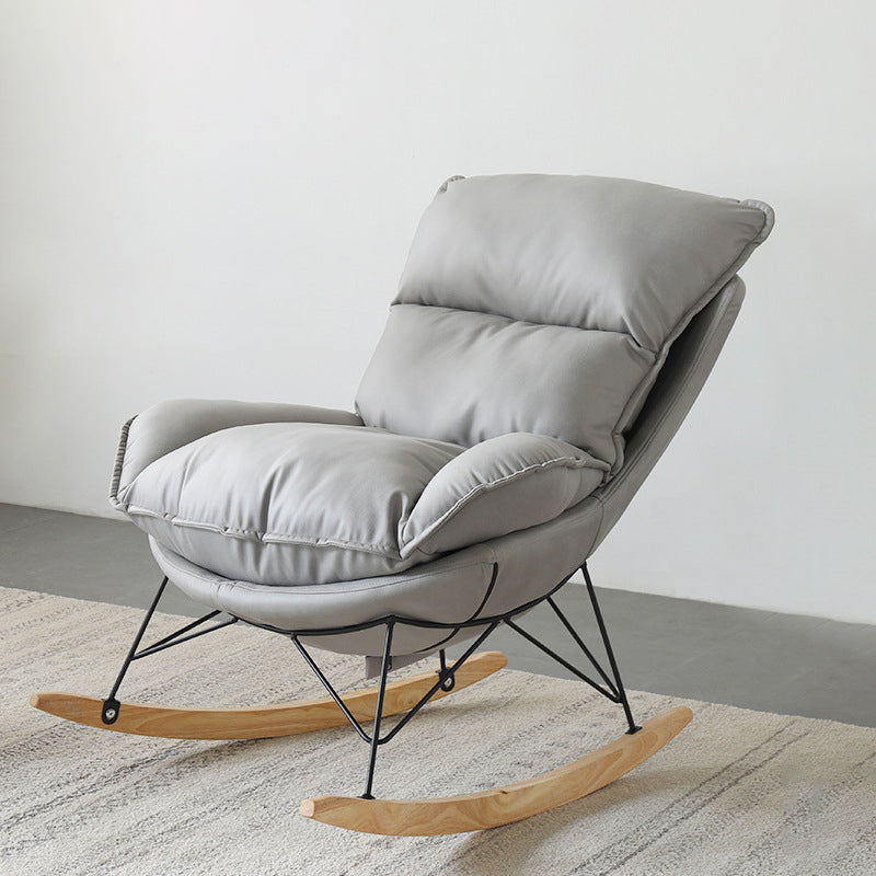 Contemporary Nursery Rocking Chair Indoor Sofa Rocking Chair with Ottoman and Cushion