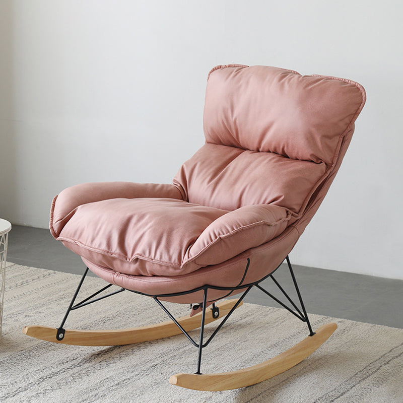 Contemporary Nursery Rocking Chair Indoor Sofa Rocking Chair with Ottoman and Cushion