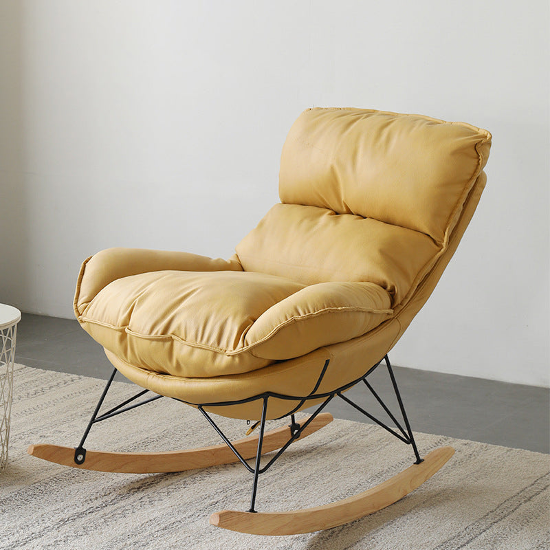 Contemporary Nursery Rocking Chair Indoor Sofa Rocking Chair with Ottoman and Cushion