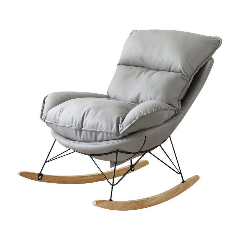 Contemporary Nursery Rocking Chair Indoor Sofa Rocking Chair with Ottoman and Cushion