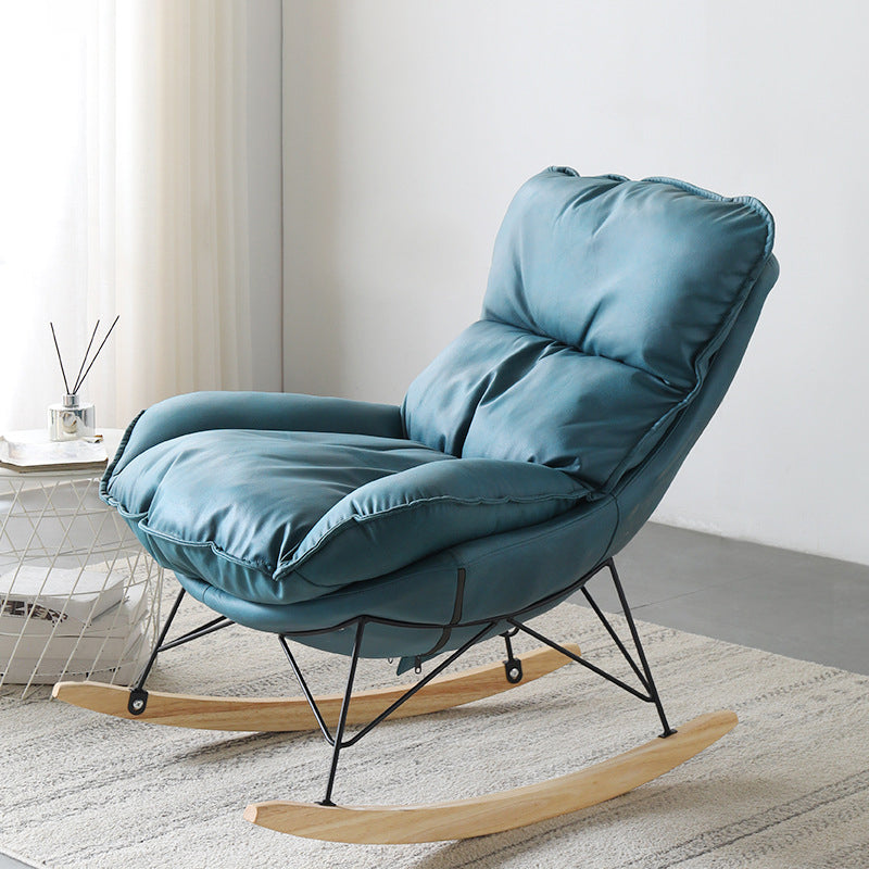 Contemporary Nursery Rocking Chair Indoor Sofa Rocking Chair with Ottoman and Cushion