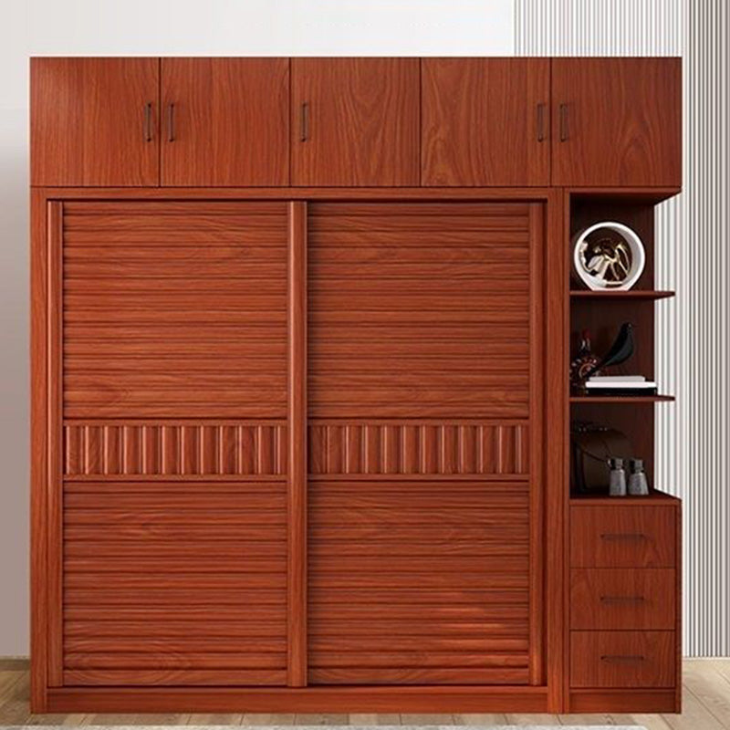 Wooden Sliding Doors Armoire Traditional Home Storage Cabinet