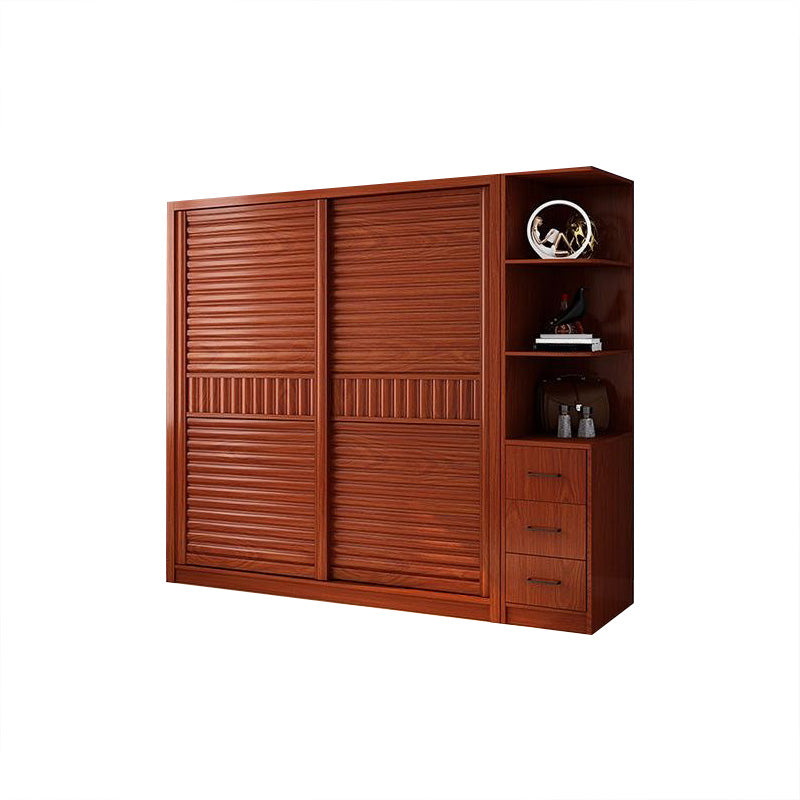 Wooden Sliding Doors Armoire Traditional Home Storage Cabinet