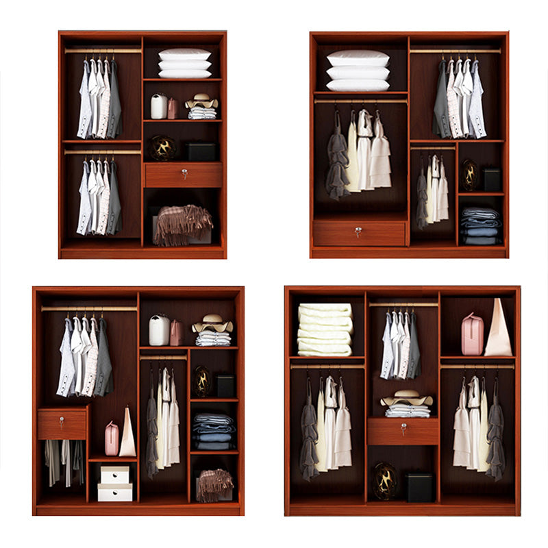 Wooden Sliding Doors Armoire Traditional Home Storage Cabinet