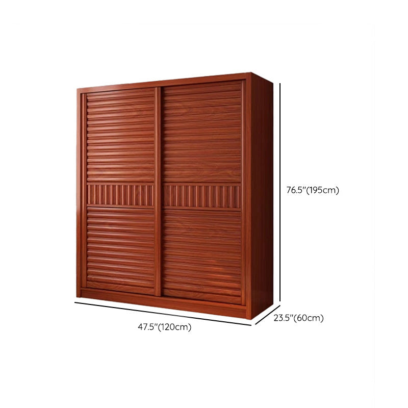 Wooden Sliding Doors Armoire Traditional Home Storage Cabinet