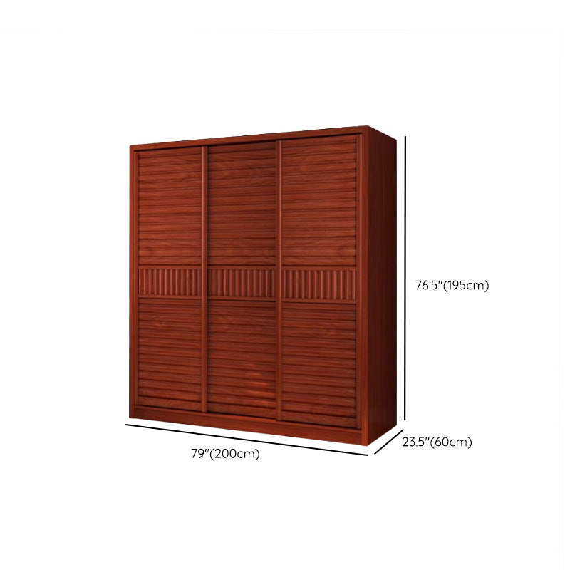 Wooden Sliding Doors Armoire Traditional Home Storage Cabinet