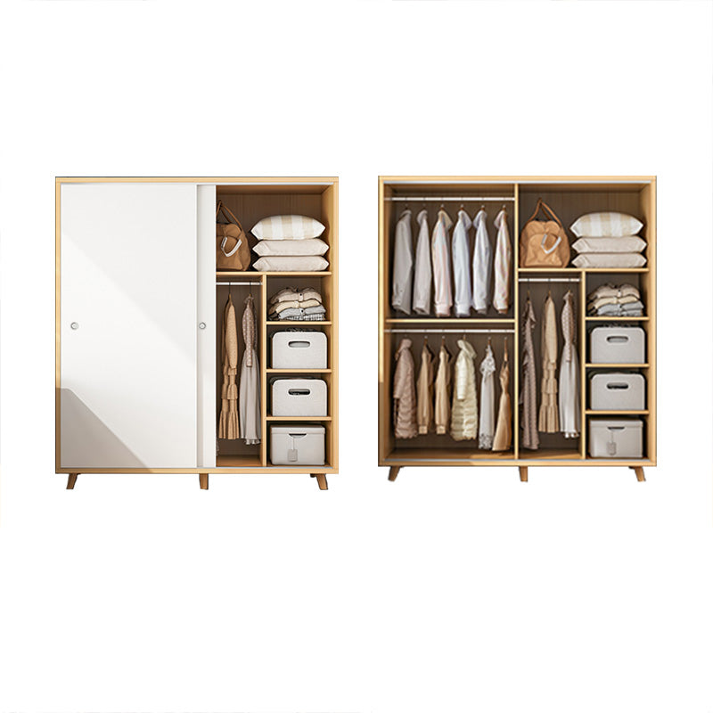 Rectangular Wardrobe Cabinet Modern Minimalist Wooden Wardrobe Armoire