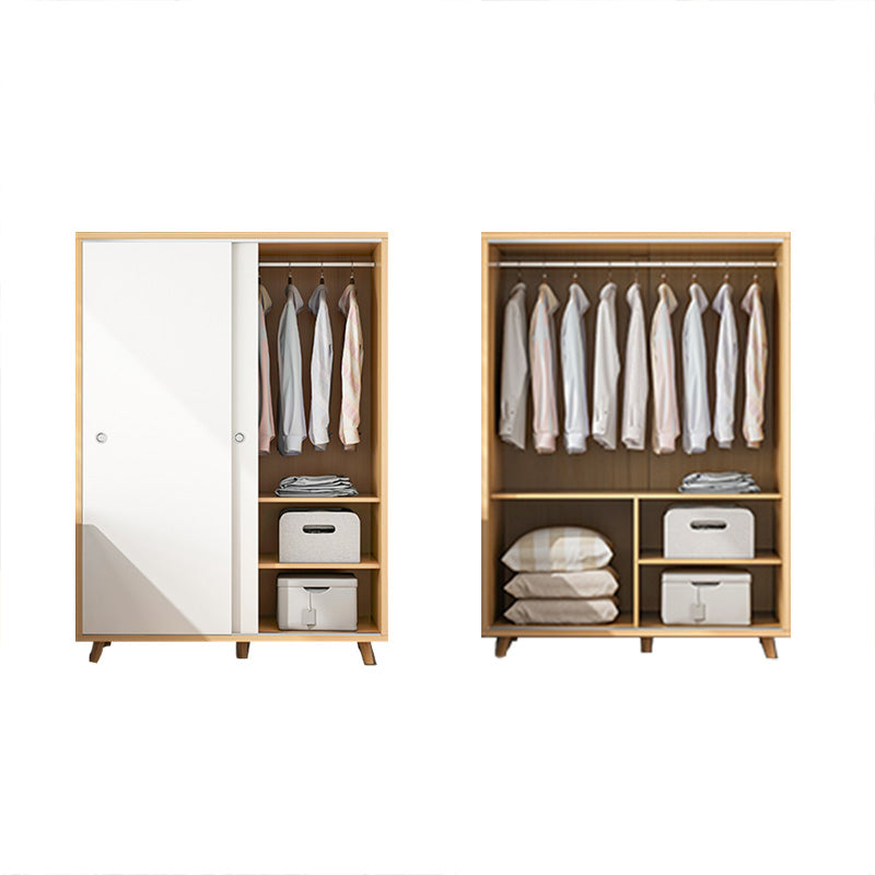 Rectangular Wardrobe Cabinet Modern Minimalist Wooden Wardrobe Armoire