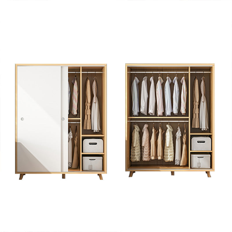 Rectangular Wardrobe Cabinet Modern Minimalist Wooden Wardrobe Armoire