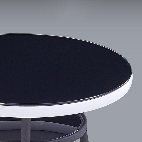 Modern Round Glass Desktop Storable Dining Table for Dining Room
