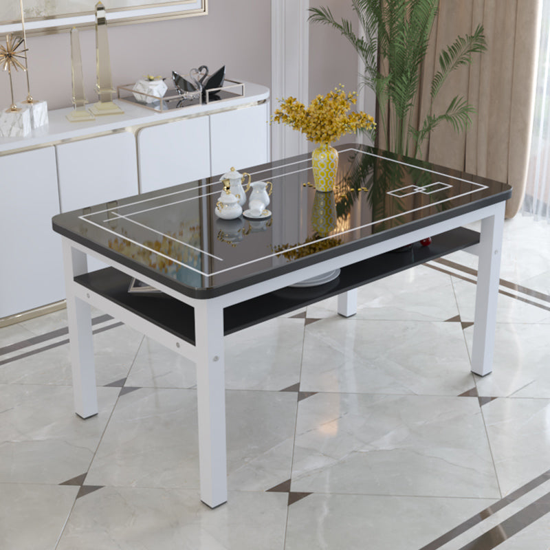 Modern Tempered Glass Desktop Rectangle Dining Table for Dining Room