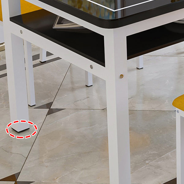 Modern Tempered Glass Desktop Rectangle Dining Table for Dining Room