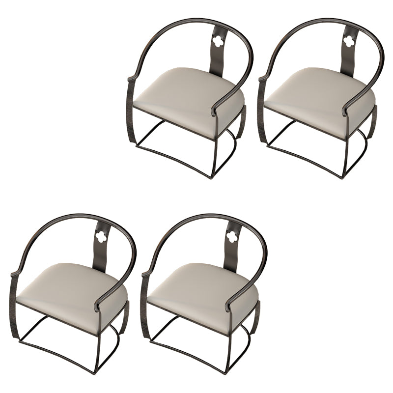 Modern Armrest Backrest Cushion Chair with Metal Base for Living Room