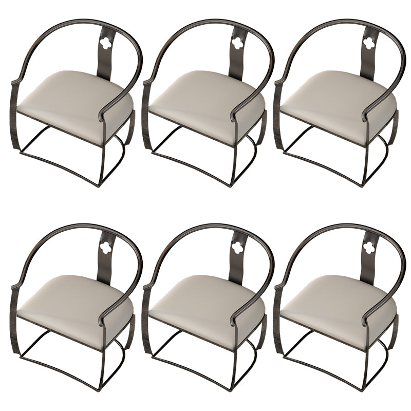 Modern Armrest Backrest Cushion Chair with Metal Base for Living Room
