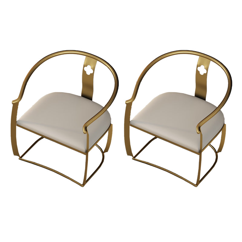 Modern Armrest Backrest Cushion Chair with Metal Base for Living Room