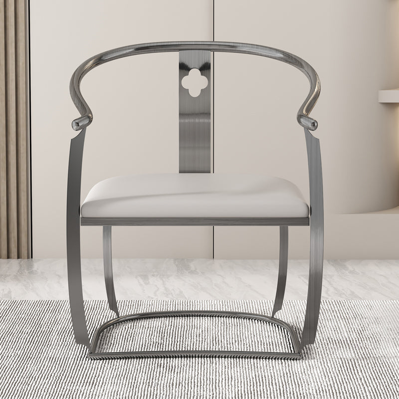 Modern Armrest Backrest Cushion Chair with Metal Base for Living Room