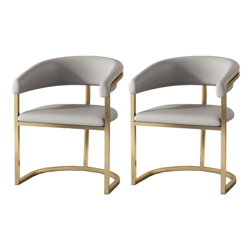 Modern Armrest Backrest Cushion Chair with Metal Base for Living Room