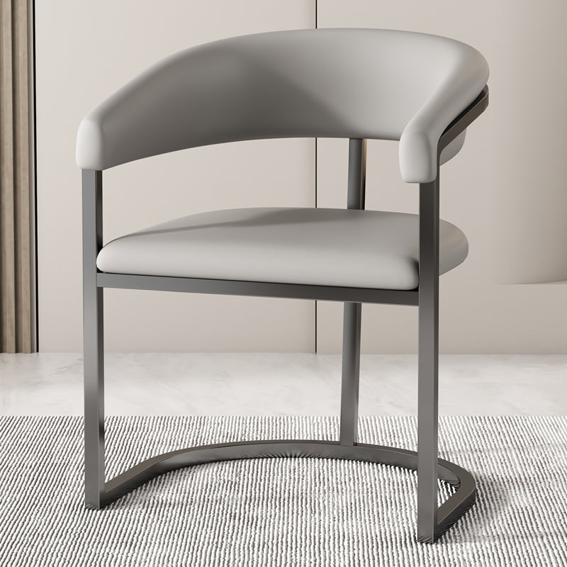 Modern Armrest Backrest Cushion Chair with Metal Base for Living Room