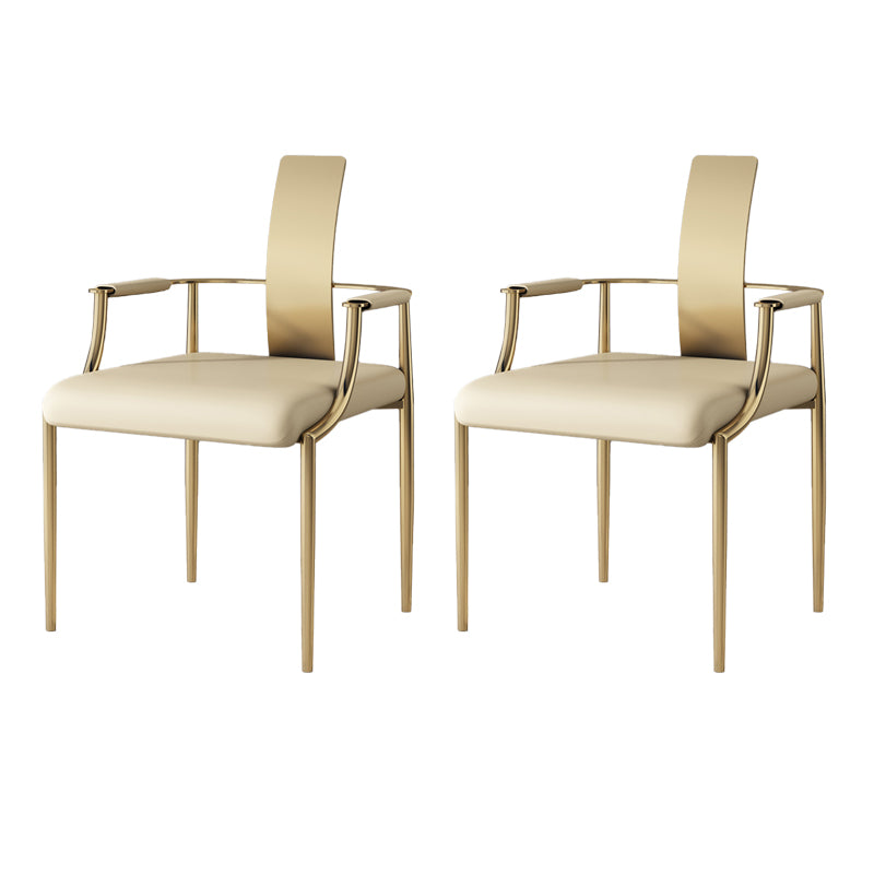 Modern Armrest Backrest Cushion Chair with Metal Base for Living Room