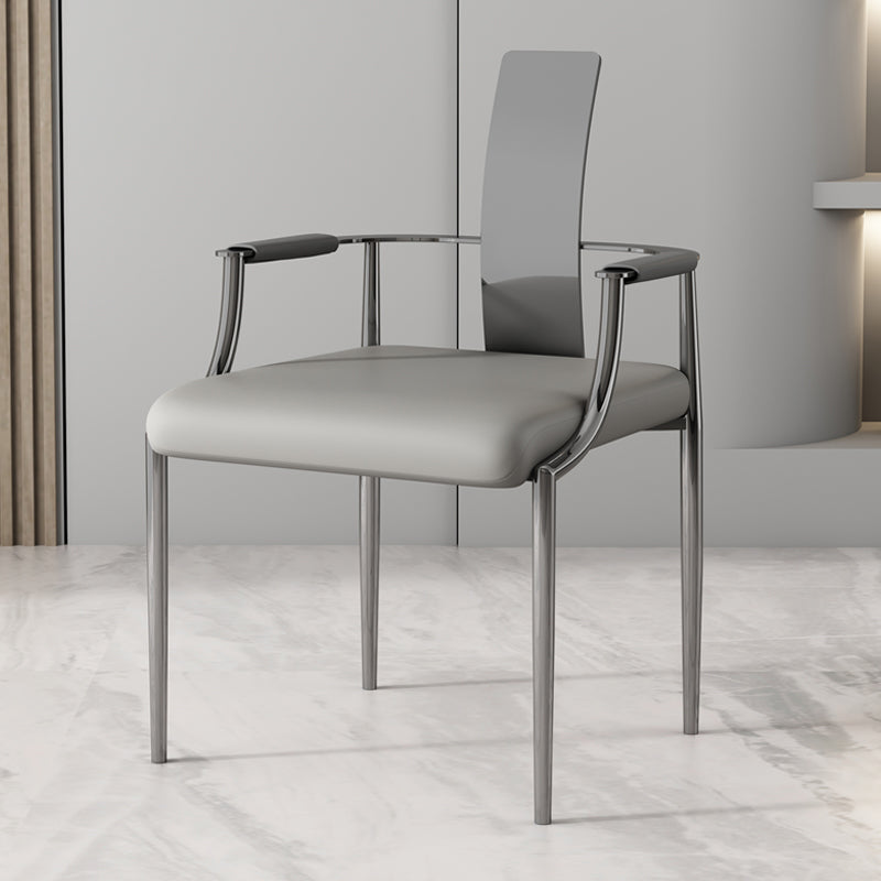 Modern Armrest Backrest Cushion Chair with Metal Base for Living Room