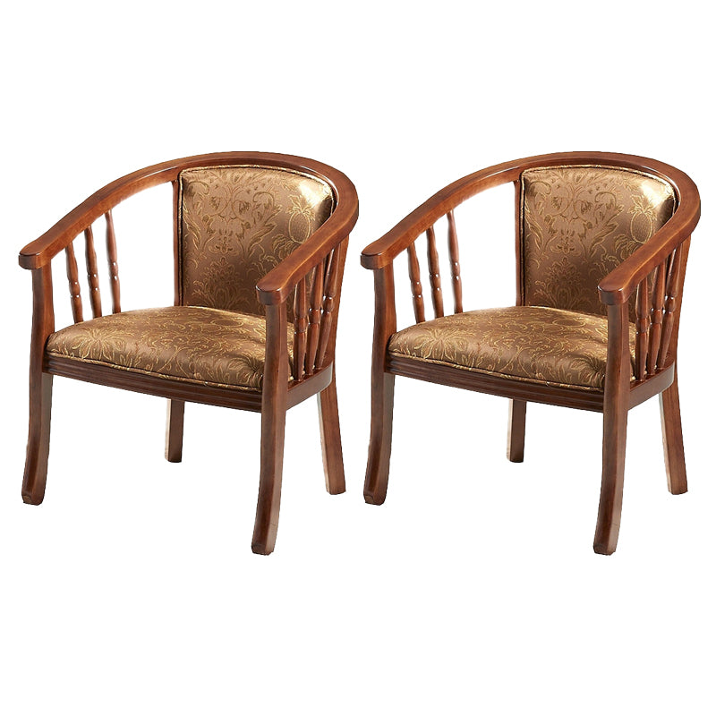 Modern Simple Arm Chair Wooden Base Upholstered Guest Chair for Dining Room