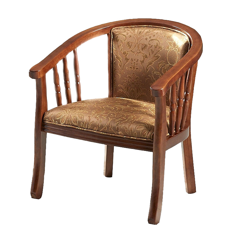 Modern Simple Arm Chair Wooden Base Upholstered Guest Chair for Dining Room
