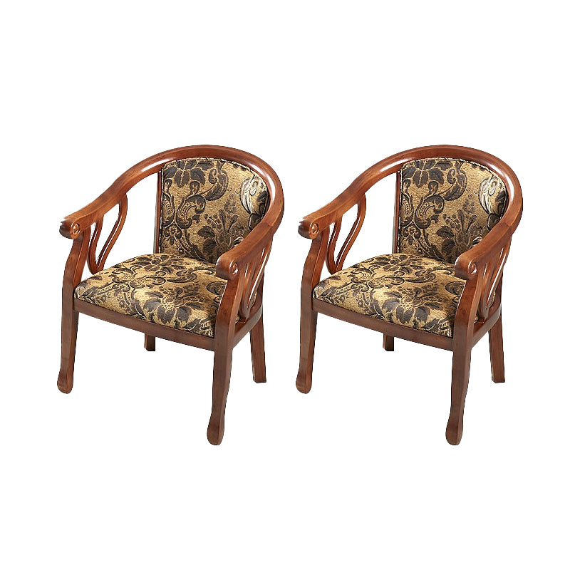 Modern Simple Arm Chair Wooden Base Upholstered Guest Chair for Dining Room