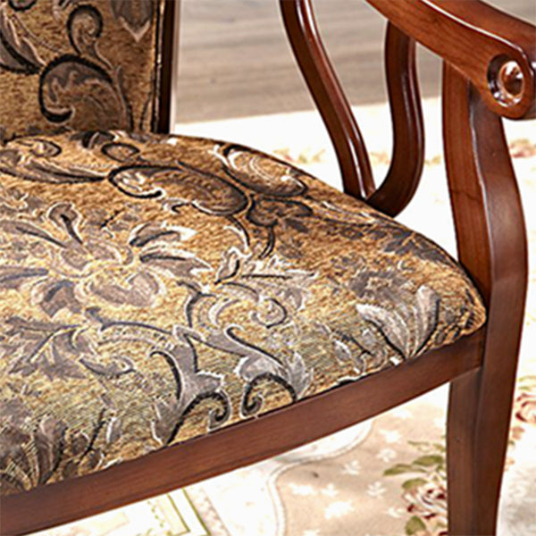 Modern Simple Arm Chair Wooden Base Upholstered Guest Chair for Dining Room