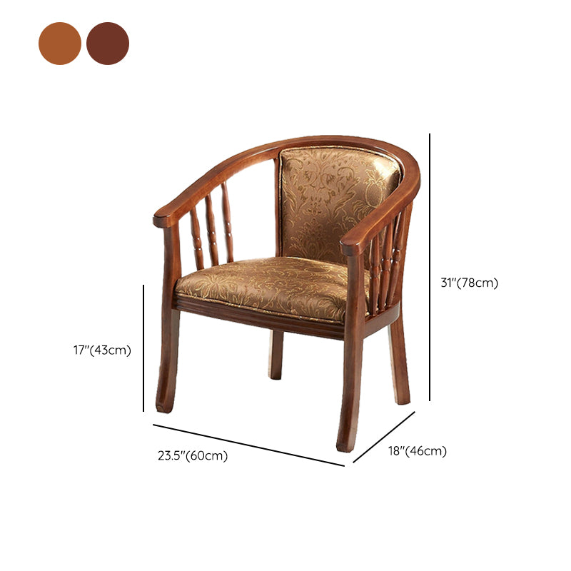 Modern Simple Arm Chair Wooden Base Upholstered Guest Chair for Dining Room