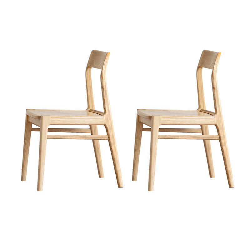Contemporary Side Chair Wood Open Back Dining Chair for Home