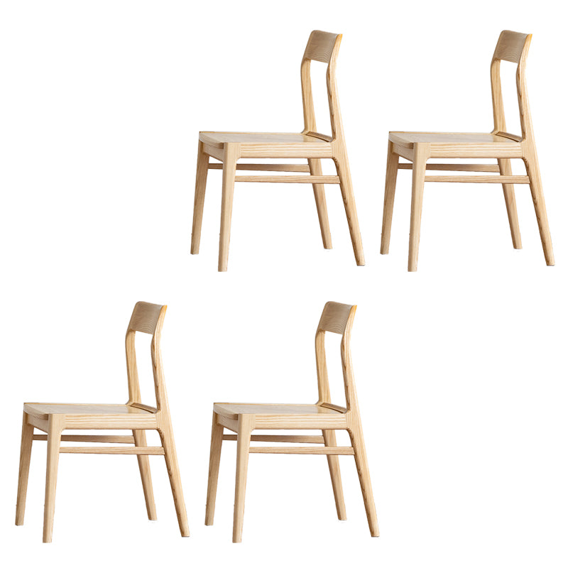 Contemporary Side Chair Wood Open Back Dining Chair for Home