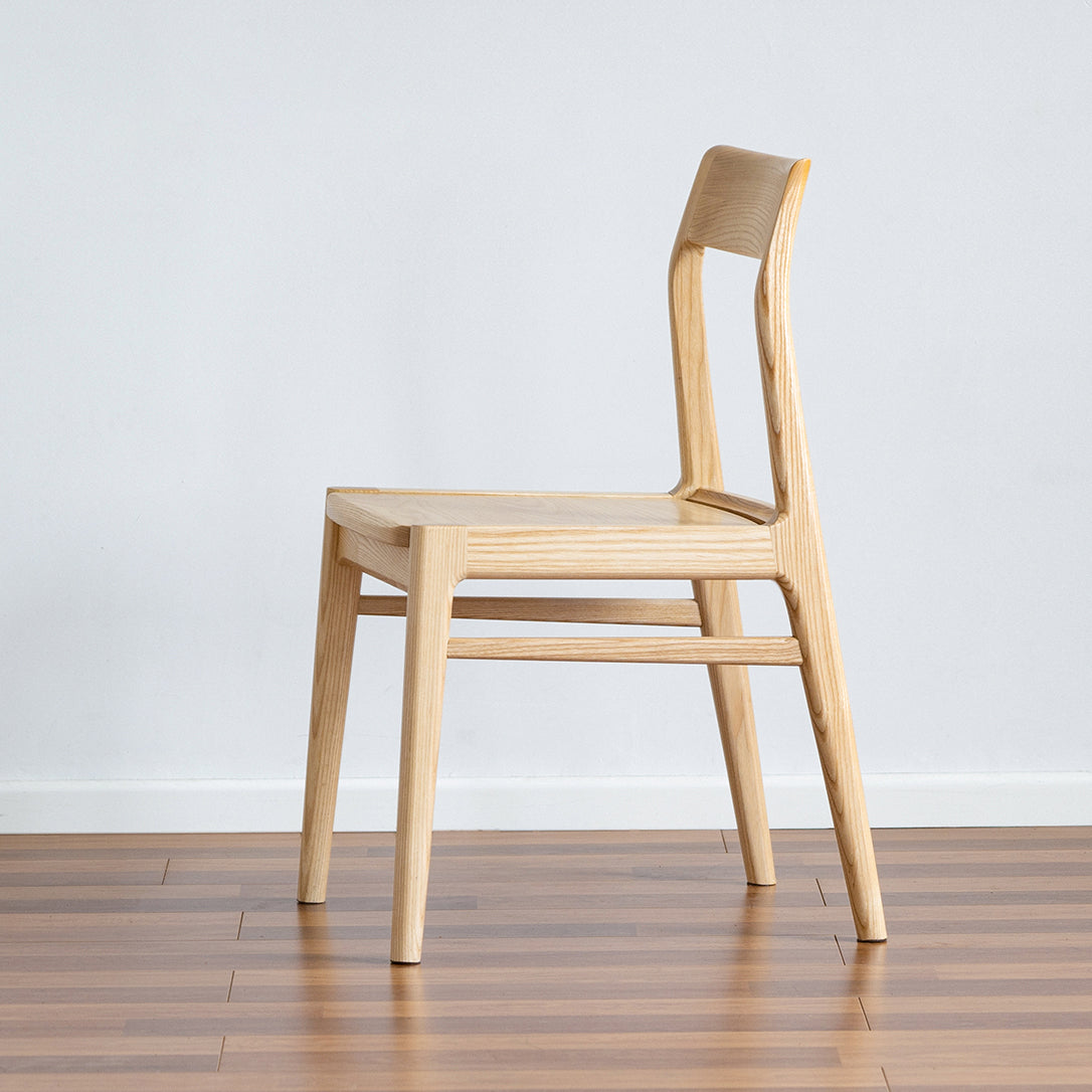 Contemporary Side Chair Wood Open Back Dining Chair for Home