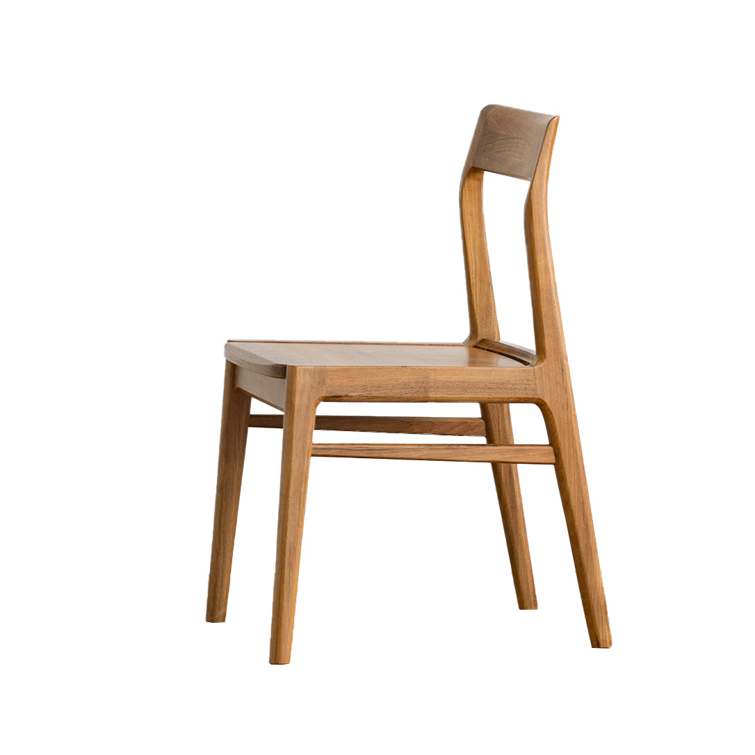 Contemporary Side Chair Wood Open Back Dining Chair for Home