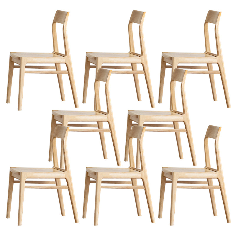 Contemporary Side Chair Wood Open Back Dining Chair for Home