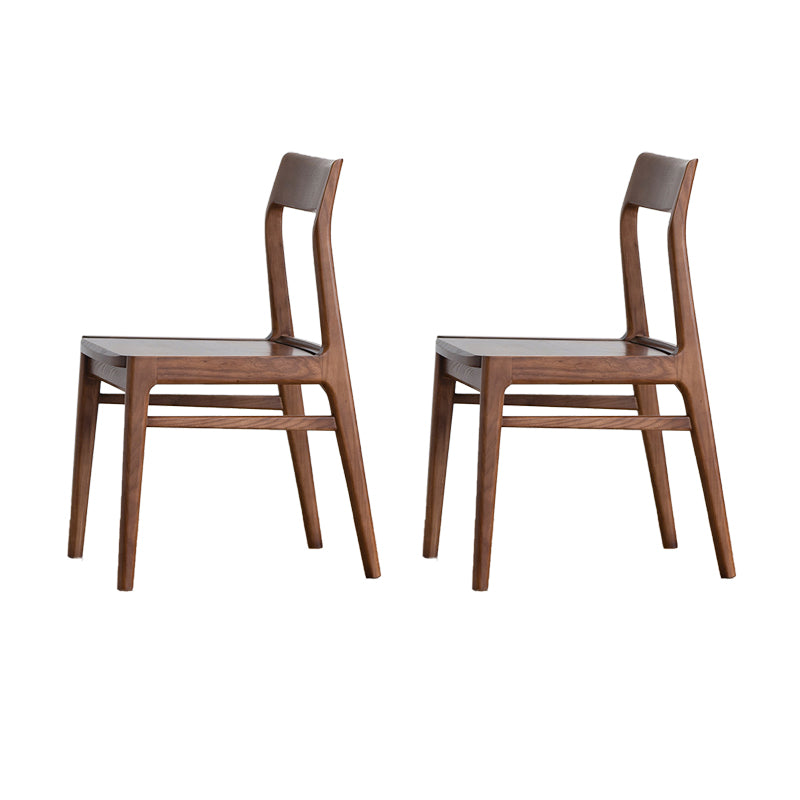 Contemporary Side Chair Wood Open Back Dining Chair for Home