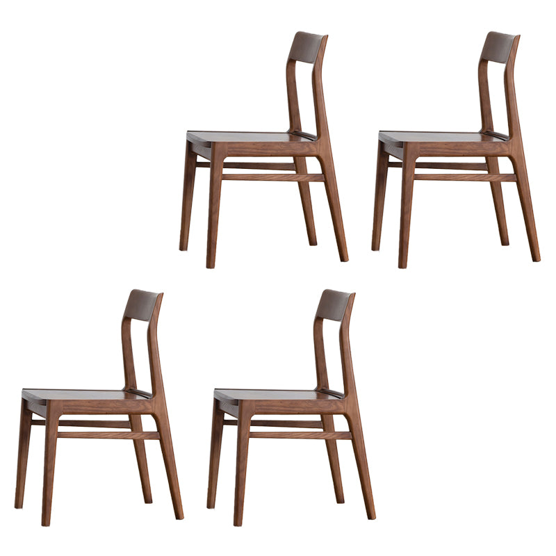 Contemporary Side Chair Wood Open Back Dining Chair for Home