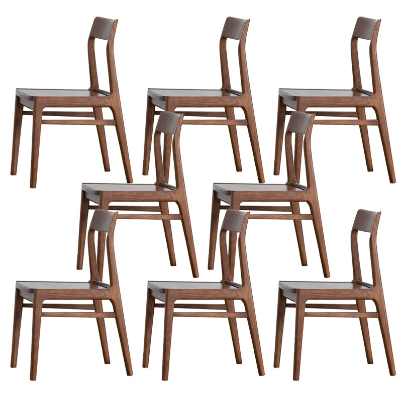Contemporary Side Chair Wood Open Back Dining Chair for Home