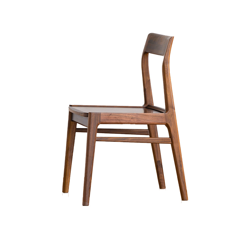 Contemporary Side Chair Wood Open Back Dining Chair for Home