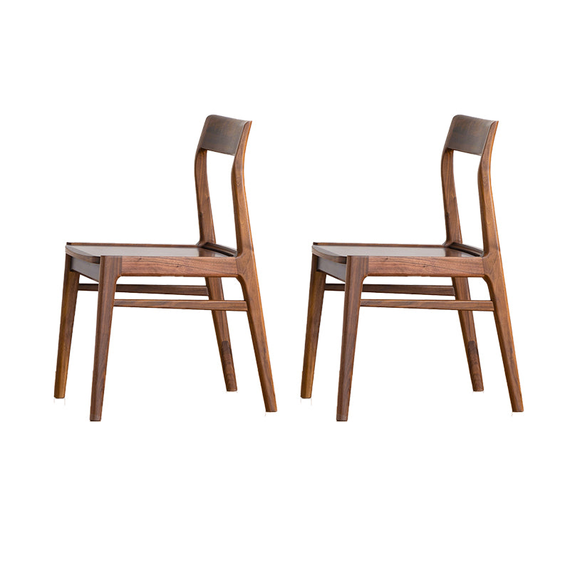 Contemporary Side Chair Wood Open Back Dining Chair for Home