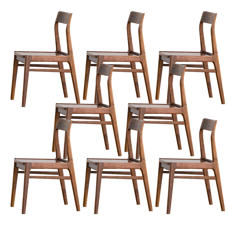 Contemporary Side Chair Wood Open Back Dining Chair for Home
