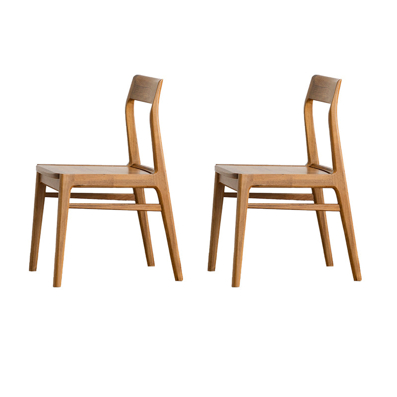 Contemporary Side Chair Wood Open Back Dining Chair for Home