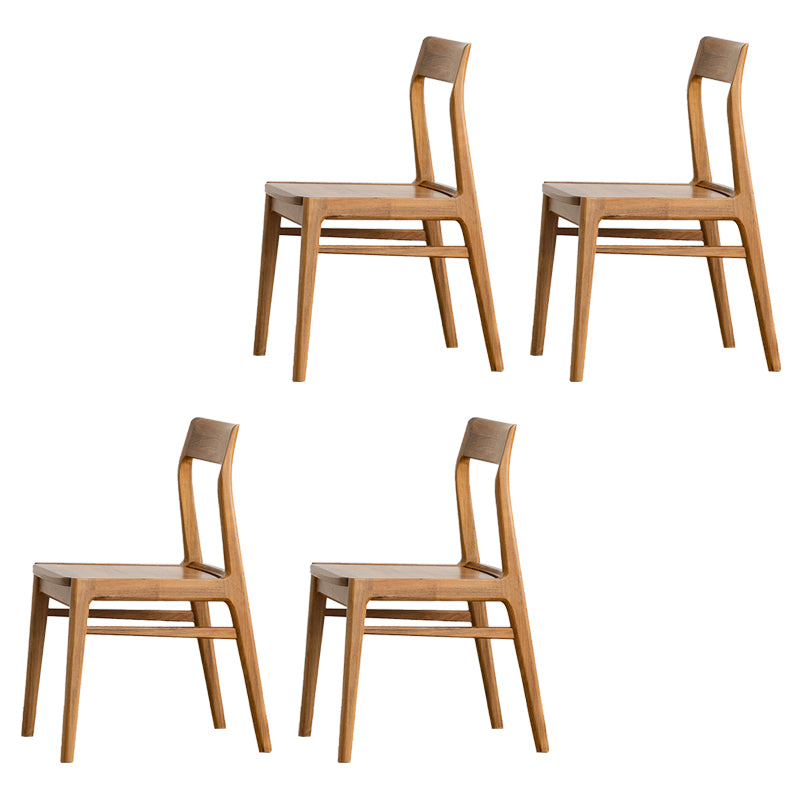 Contemporary Side Chair Wood Open Back Dining Chair for Home