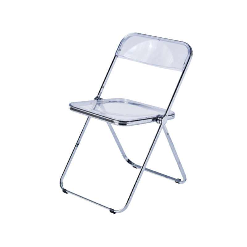 Modern Foldable Backrest Acrylic Chair with Metal Legs for Dining Room